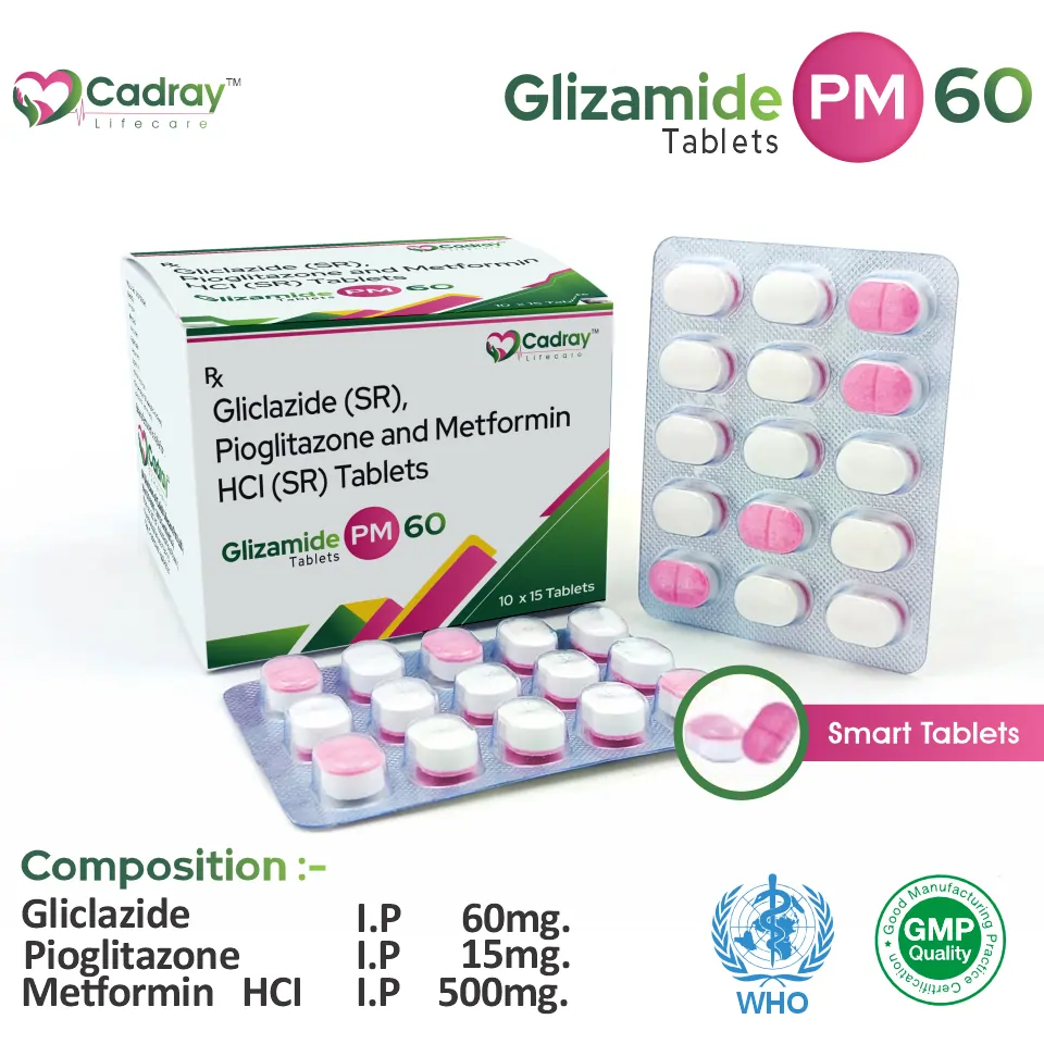 Gliclazide Pioglitazone Metformin Anti-Diabetic Tablet Packaging